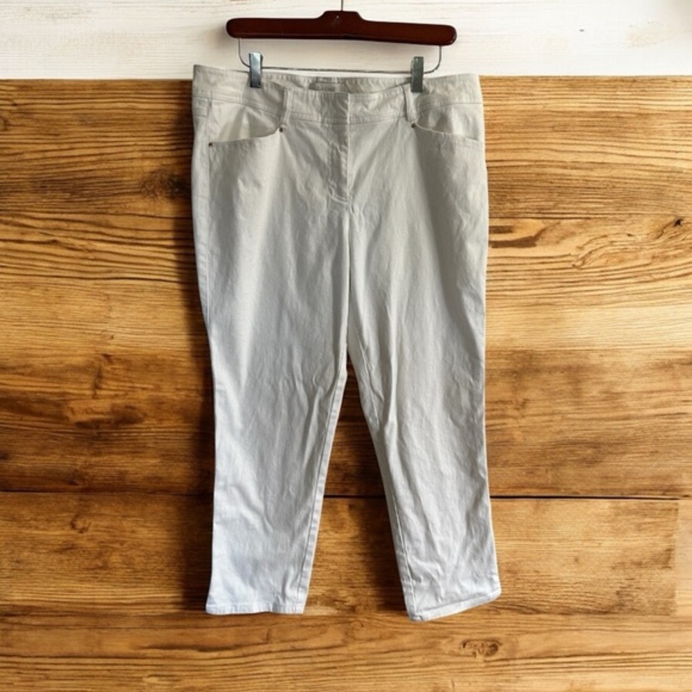Cache Pants Women 14 White Cropped Cotton Blend Stretch Casual‎